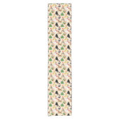 Feestelijke Katten Kerstpatroon Korte Tafelloper (Voorkant)