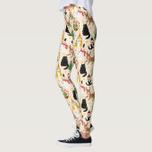 Feestelijke Katten Kerstpatroon Leggings (Links)