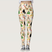 Feestelijke Katten Kerstpatroon Leggings (Voorkant)