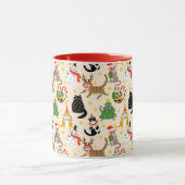 Feestelijke Katten Kerstpatroon Mok (Midden)