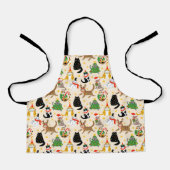 Feestelijke Katten Kerstpatroon Schort (Voorkant)