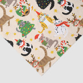 Feestelijke Katten Kerstpatroon Tissuepapier (Detail)