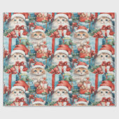 Feestelijke katten met heldere kerstcadeaus cadeaupapier (Vlak)