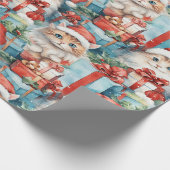 Feestelijke katten met heldere kerstcadeaus cadeaupapier (Hoek)