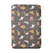 Feestelijke Katten Met Lichten Kerstpatroon Badmat (Voorkant Verticaal)