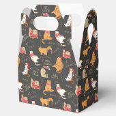 Feestelijke Katten Met Lichten Kerstpatroon Bedankdoosjes (Geopend)