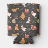 Feestelijke Katten Met Lichten Kerstpatroon Blikjeskoeler (Voorkant)