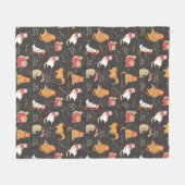 Feestelijke Katten Met Lichten Kerstpatroon Fleece Deken (Voorkant (Horizontaal))