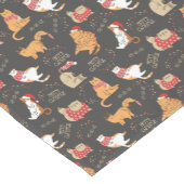 Feestelijke Katten Met Lichten Kerstpatroon Korte Tafelloper (Hoek)