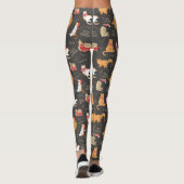 Feestelijke Katten Met Lichten Kerstpatroon Leggings (Achterkant)