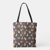 Feestelijke Katten Met Lichten Kerstpatroon Tote Bag (Achterkant)