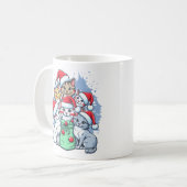 Feestelijke katten met Santa Hats en Holiday Cheer Koffiemok (Voorkant links)