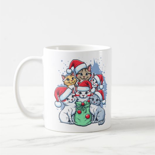 Feestelijke katten met Santa Hats en Holiday Cheer Koffiemok (Links)