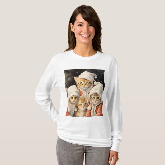 Feestelijke Katten T-shirt (Voorkant volledig)