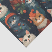 Feestelijke Katten Vakantie Inpakpapier Tissuepapier (Detail)