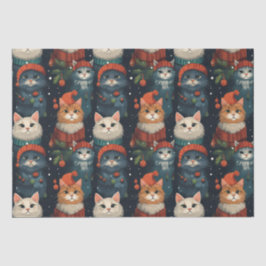 Feestelijke Katten Vakantie Inpakpapier Tissuepapier