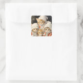 Feestelijke Katten Vierkante Sticker (Tas)