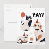"Feestelijke Kattenfeestkaart" Briefkaart (Voorkant / Achterkant)