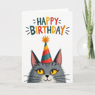 Feestelijke Kattenfeestkaart Kaart