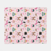 Feestelijke Kattengezichten in Vakantie Petten Pat Fleece Deken (Voorkant (Horizontaal))