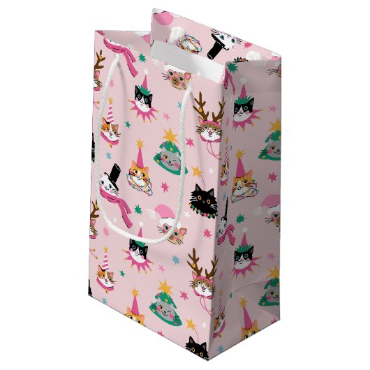 Feestelijke Kattengezichten in Vakantie Petten Pat Klein Cadeauzakje (Achterkant Gekanteld)