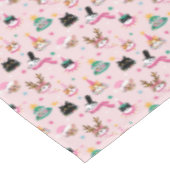 Feestelijke Kattengezichten in Vakantie Petten Pat Tafelkleed (Gekanteld)