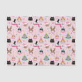 Feestelijke Kattengezichten in Vakantie Petten Pat Tissuepapier (Voorkant)