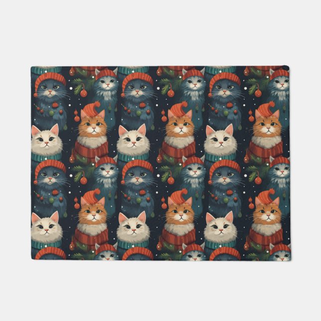 Feestelijke Kattenvakantie Deurmat (Voorkant)