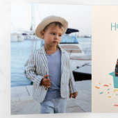 Feestelijke kattenvakantie drieluik wenskaart (Binnenzijde eerst)