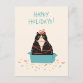 Feestelijke kattenvakantie feestdagenkaart (Voorkant)