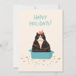Feestelijke kattenvakantie feestdagenkaart