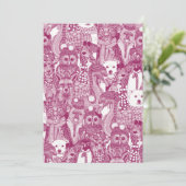 feestelijke kersendieren feestdagenkaart (Staand voorkant)