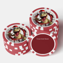 Feestelijke Kerst 3dee dinosaurus tekst toevoegen Poker Chips