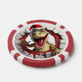 Feestelijke Kerst 3dee dinosaurus tekst toevoegen Poker Chips (Enkel)