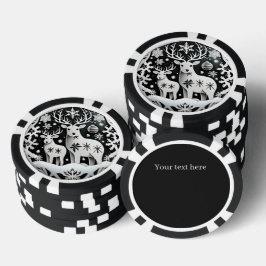 Feestelijke Kerst 3dee rendieren tekst toevoegen Poker Chips