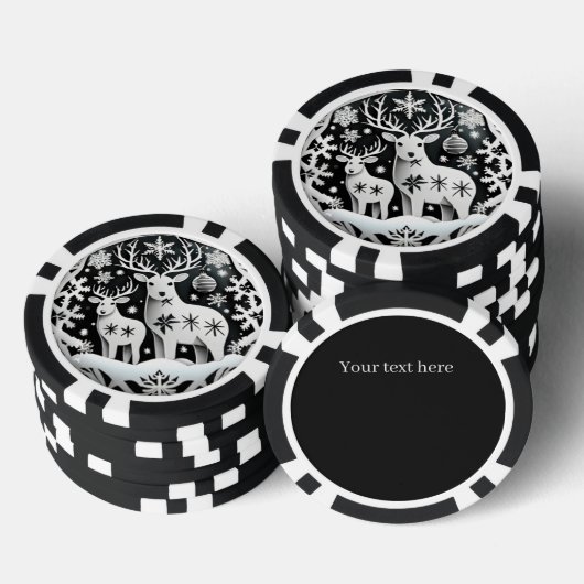 Feestelijke Kerst 3dee rendieren tekst toevoegen Poker Chips (Opstapeling)