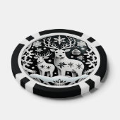 Feestelijke Kerst 3dee rendieren tekst toevoegen Poker Chips (Enkel)