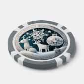 Feestelijke Kerst 3dee rendieren tekst toevoegen Poker Chips (Enkel)