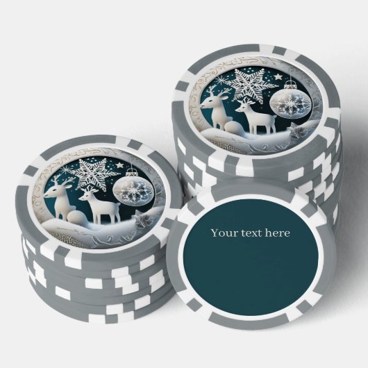 Feestelijke Kerst 3dee rendieren tekst toevoegen Poker Chips (Opstapeling)