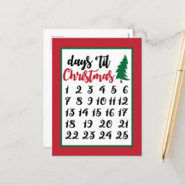 Feestelijke kerst advent geteld feestdagenkaart