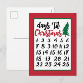 Feestelijke kerst advent geteld feestdagenkaart (Voorkant / Achterkant)