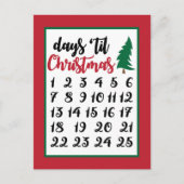 Feestelijke kerst advent geteld feestdagenkaart (Voorkant)