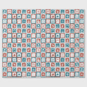 Feestelijke Kerst Advent Kalender Mozaïek Tegel Cadeaupapier (Vlak)