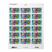 Feestelijke kerst Alien en Unicorn Etiket (Full Sheet)