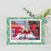 Feestelijke Kerst Ananas Ornamenten Foto Feestdagenkaart (Staand voorkant)