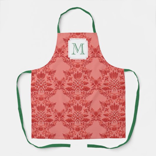 Feestelijke Kerst Ananas Ornamenten Patroon Schort (Voorkant)