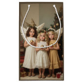 Feestelijke Kerst Angels Vakantie waterverf Klein Cadeauzakje (Achterkant)