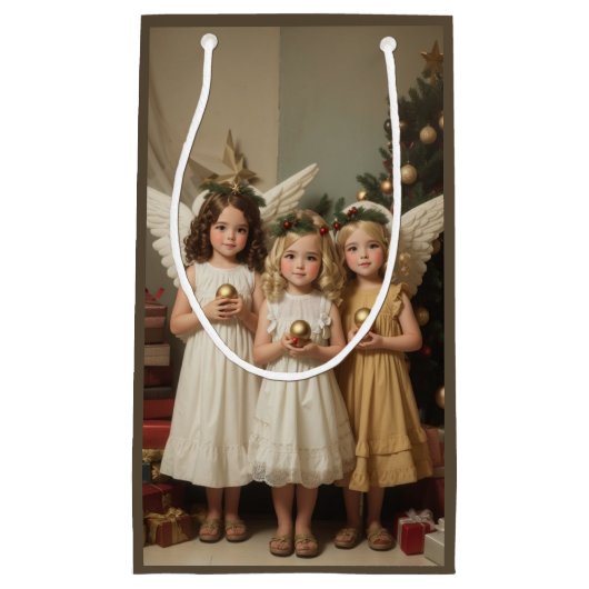 Feestelijke Kerst Angels Vakantie waterverf Klein Cadeauzakje (Voorkant)
