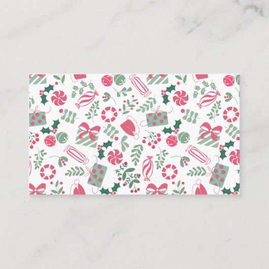 Feestelijke Kerst Baby shower Luier Raffle Informatiekaartje (Achterkant)