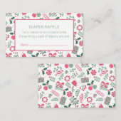 Feestelijke Kerst Baby shower Luier Raffle Informatiekaartje (Voorkant / Achterkant)